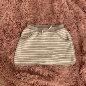 Girls XL Gray and White Striped Skirt